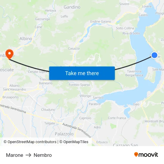 Marone to Nembro map