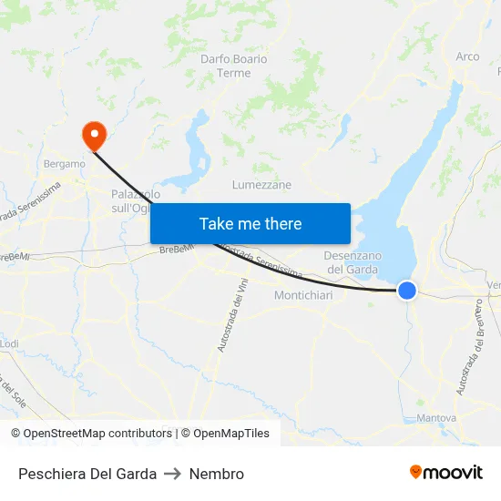 Peschiera Del Garda to Nembro map