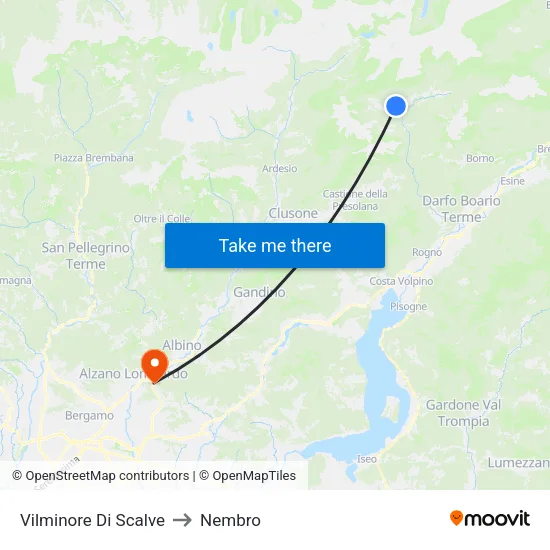 Vilminore Di Scalve to Nembro map