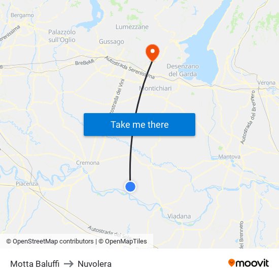 Motta Baluffi to Nuvolera map