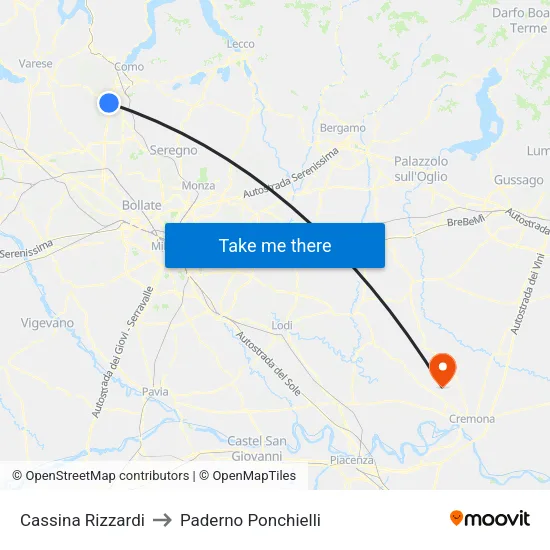 Cassina Rizzardi to Paderno Ponchielli map