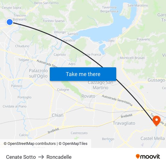 Cenate Sotto to Roncadelle map