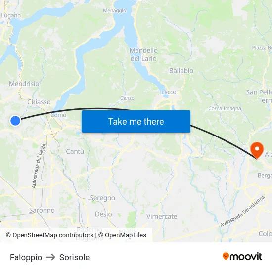 Faloppio to Sorisole map
