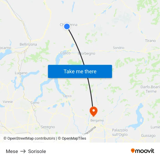 Mese to Sorisole map