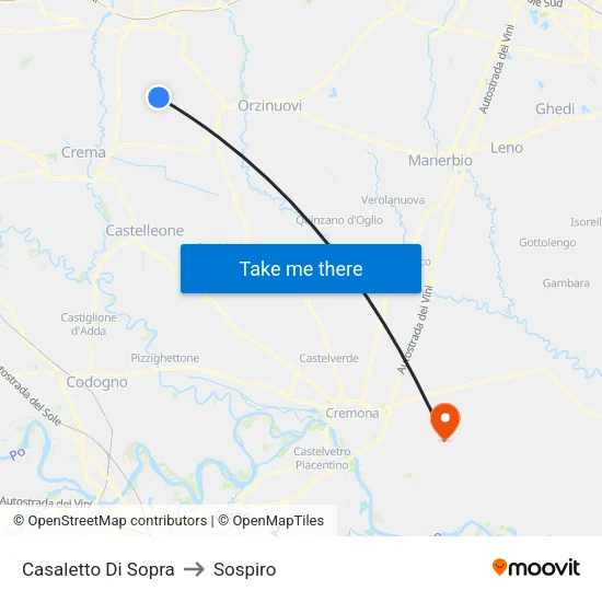 Casaletto Di Sopra to Sospiro map