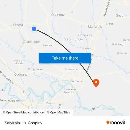 Salvirola to Sospiro map
