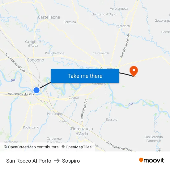 San Rocco Al Porto to Sospiro map