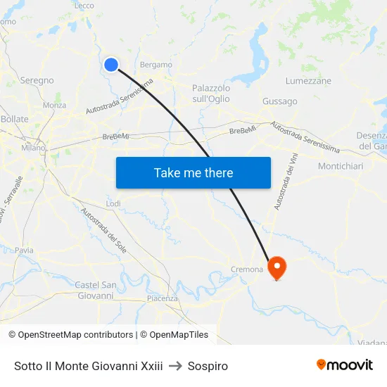 Sotto Il Monte Giovanni Xxiii to Sospiro map