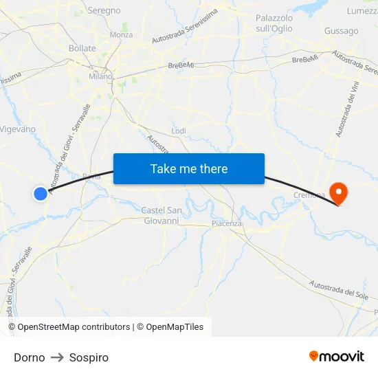 Dorno to Sospiro map