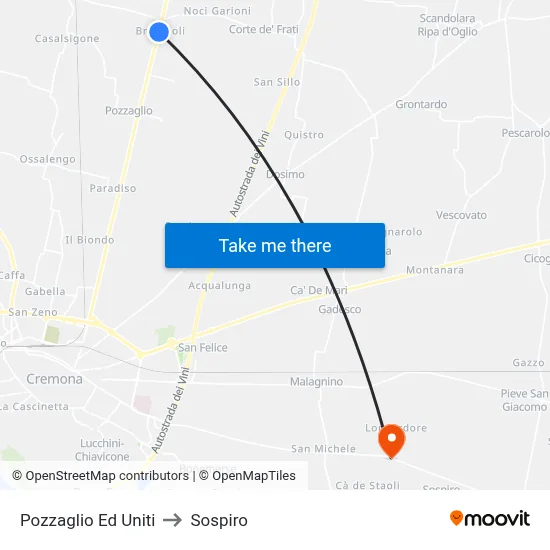 Pozzaglio Ed Uniti to Sospiro map