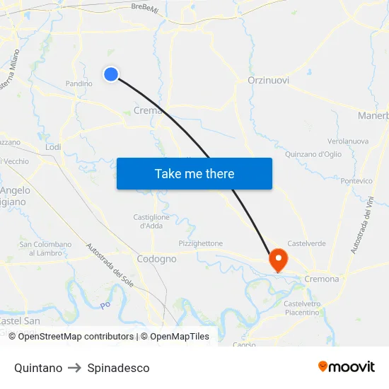 Quintano to Spinadesco map