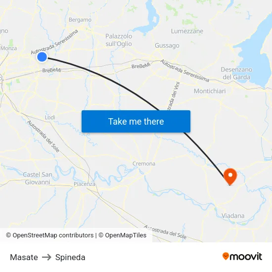 Masate to Spineda map