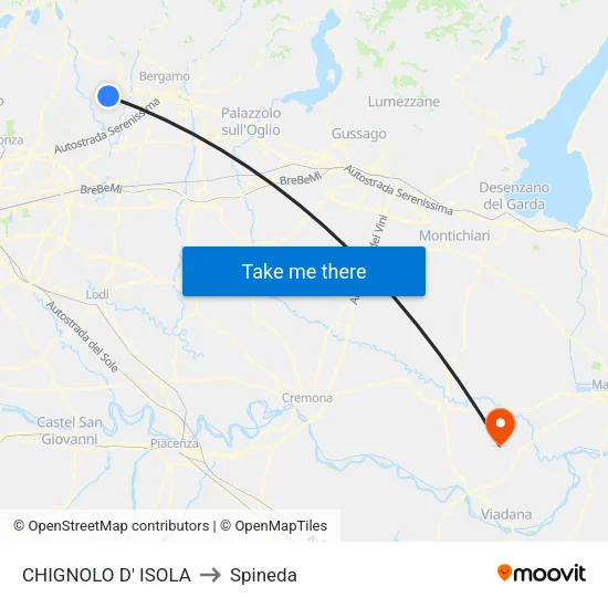 Chignolo D' Isola to Spineda map