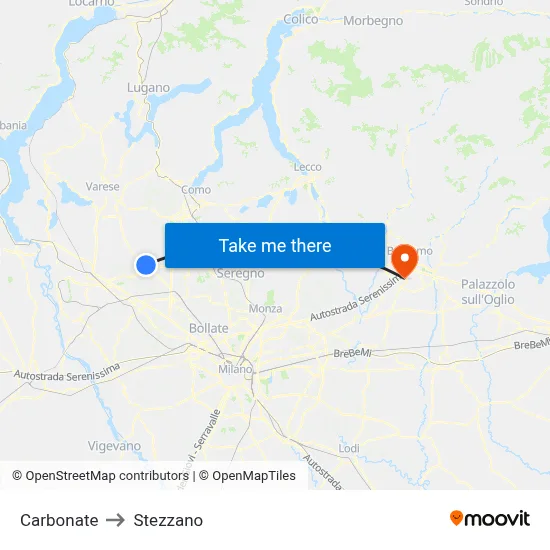 Carbonate to Stezzano map