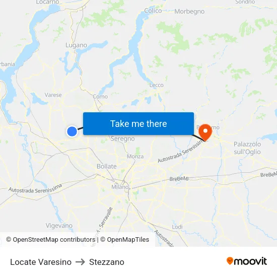 Locate Varesino to Stezzano map