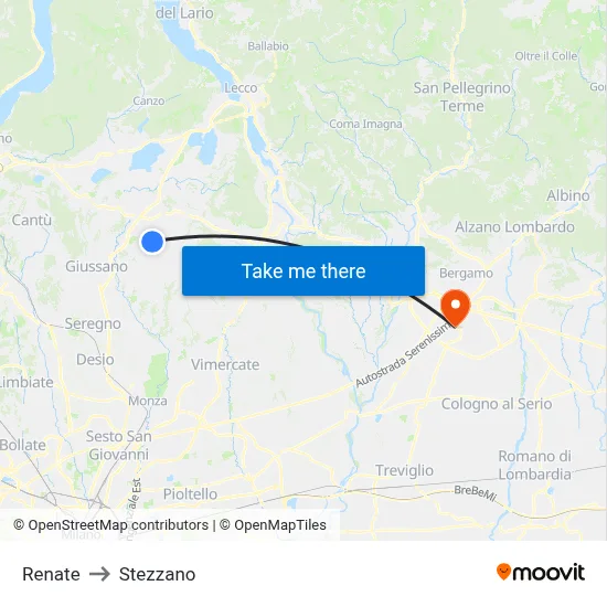 Renate to Stezzano map