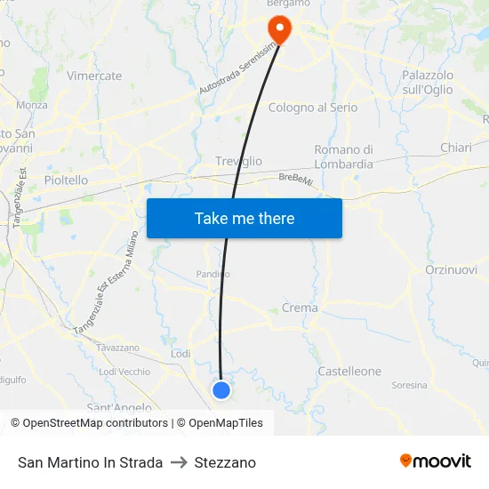 San Martino In Strada to Stezzano map