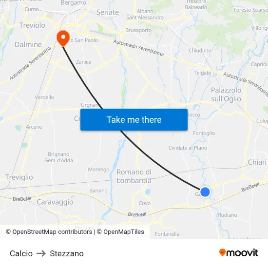 Soccer to Stezzano map