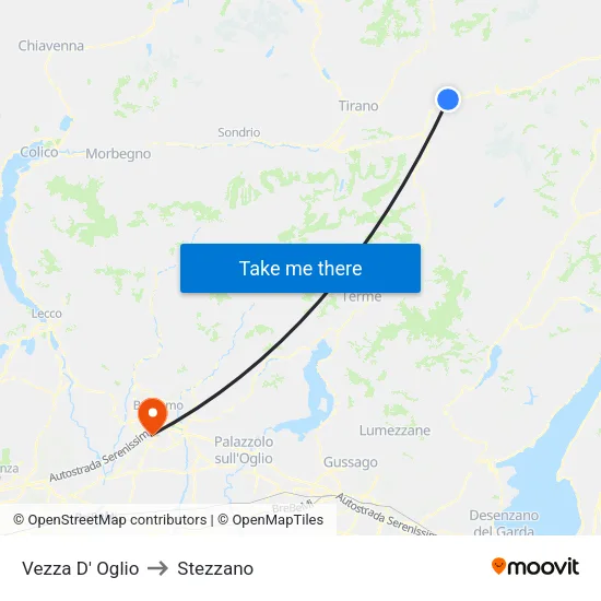 Vezza D' Oglio to Stezzano map