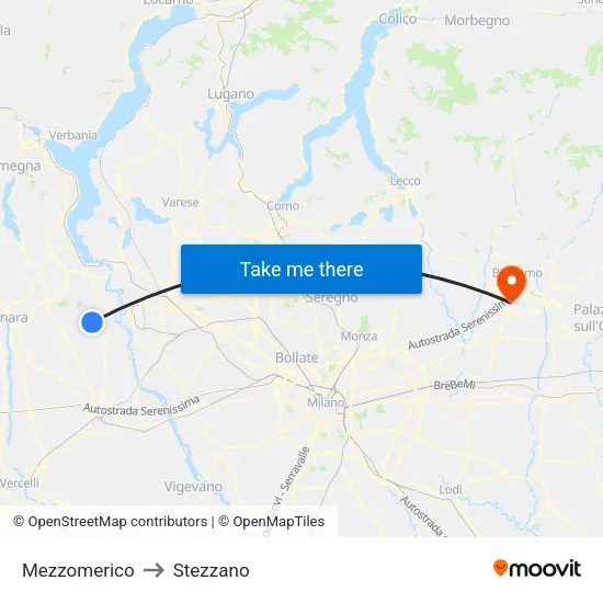 Mezzomerico to Stezzano map