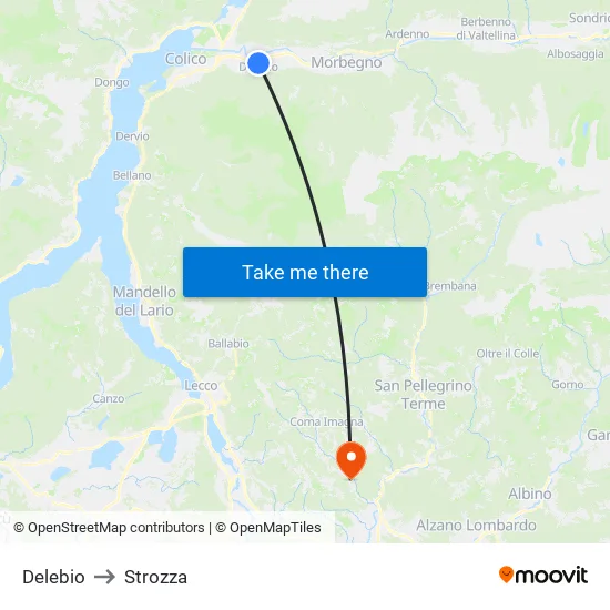 Delebio to Strozza map