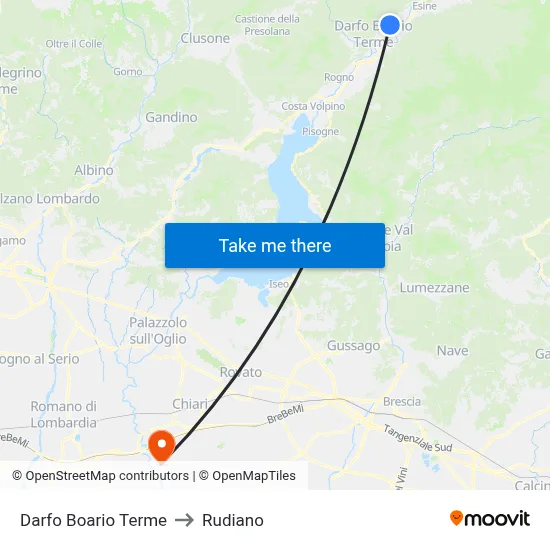 Darfo Boario Terme to Rudiano map