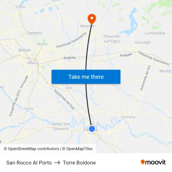 San Rocco Al Porto to Torre Boldone map