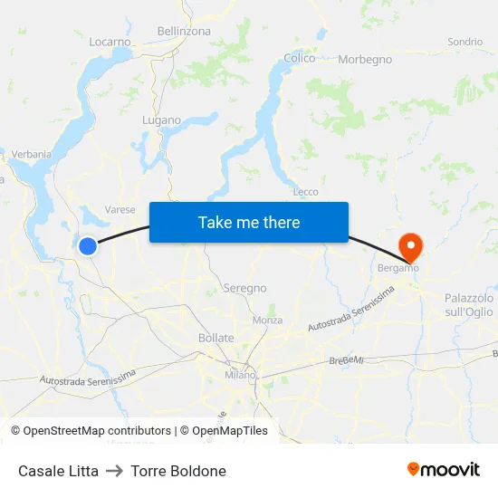 Casale Litta to Torre Boldone map