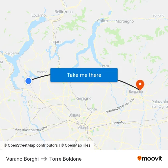Varano Borghi to Torre Boldone map