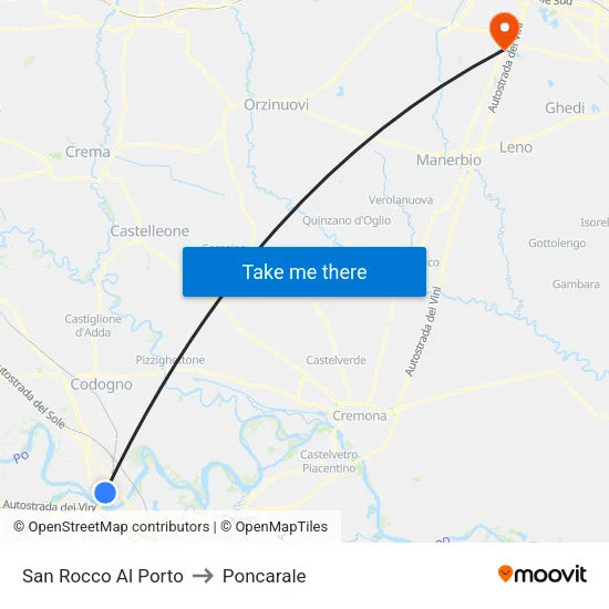 San Rocco Al Porto to Poncarale map