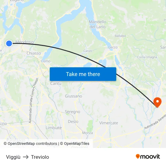 Viggiù to Treviolo map