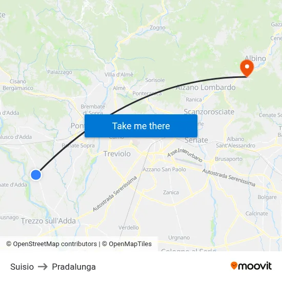 Suisio to Pradalunga map