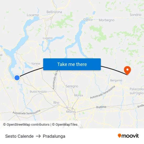 Sesto Calende to Pradalunga map