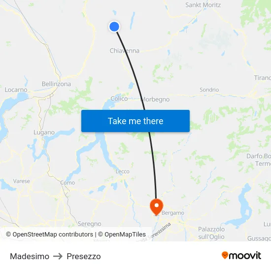 Madesimo to Presezzo map