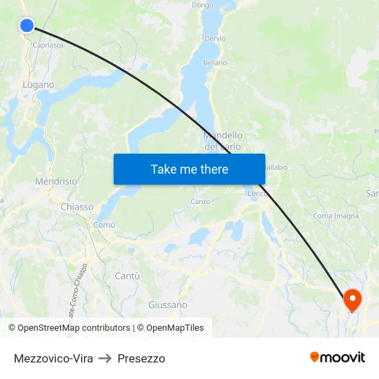 Mezzovico-Vira to Presezzo map