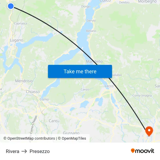 Rivera to Presezzo map