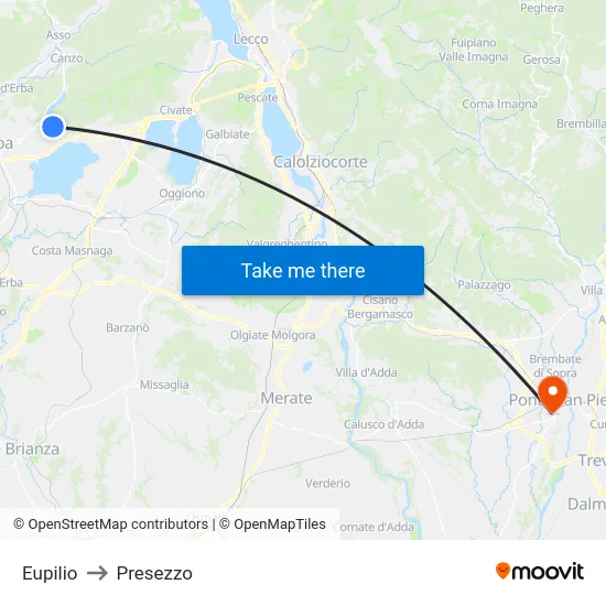 Eupilio to Presezzo map