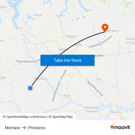 Mortara to Presezzo map