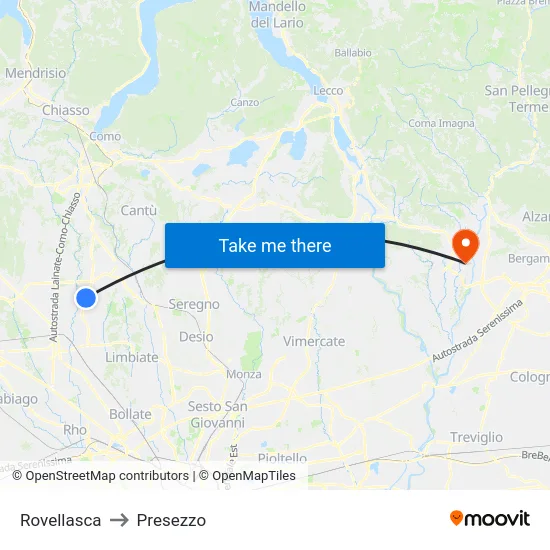 Rovellasca to Presezzo map