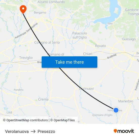 Verolanuova to Presezzo map