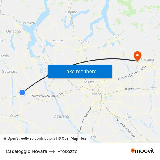 Casaleggio Novara to Presezzo map