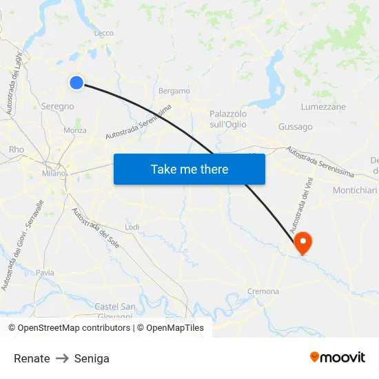 Renate to Seniga map