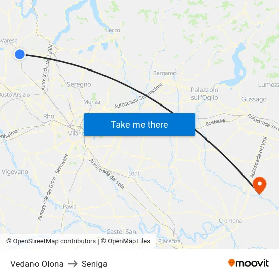 Vedano Olona to Seniga map