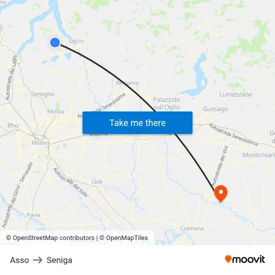 Asso to Seniga map
