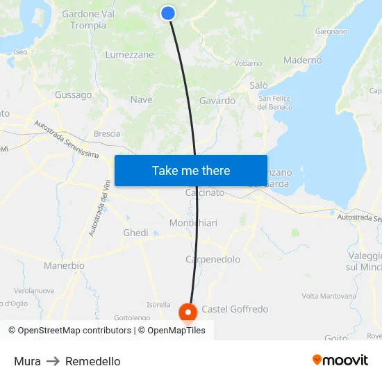 Mura to Remedello map