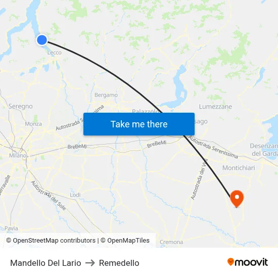 Mandello Del Lario to Remedello map