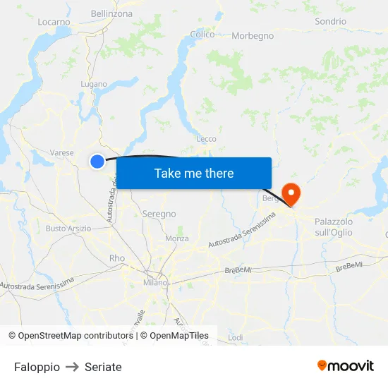 Faloppio to Seriate map
