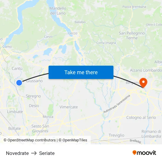 Novedrate to Seriate map