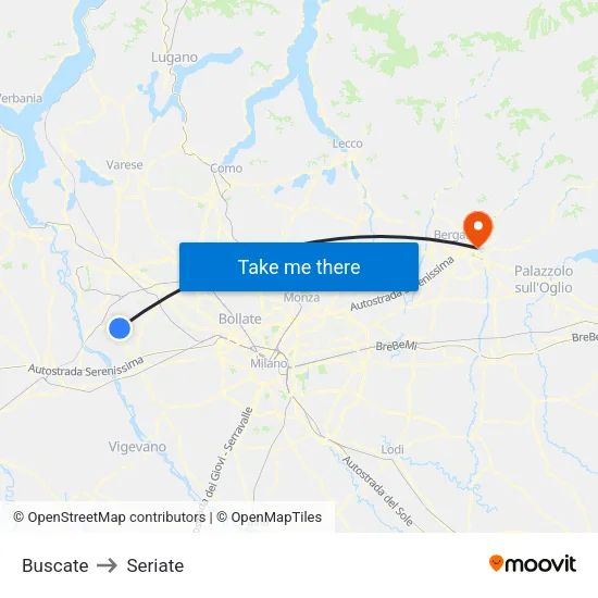 Buscate to Seriate map