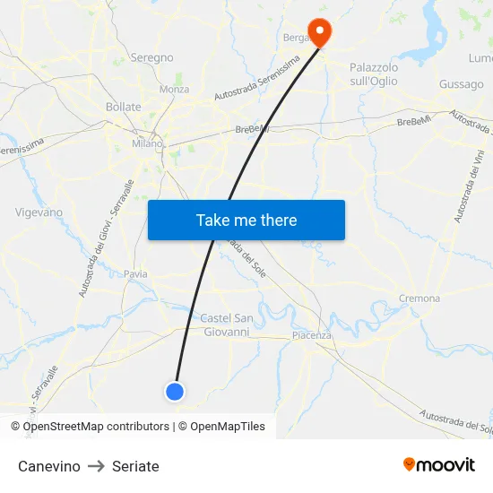 Canevino to Seriate map